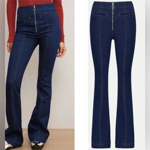 Veronica Beard Beverly high rise skinny flare indigo rinse NWT